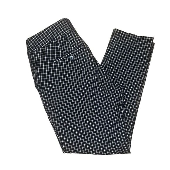 ANN TAYLOR LOFT ‘JULIE’ STYLE BLACK/IVORY CHECK CAPRI DRESS PANTS!! SZ 4 - Picture 3 of 5